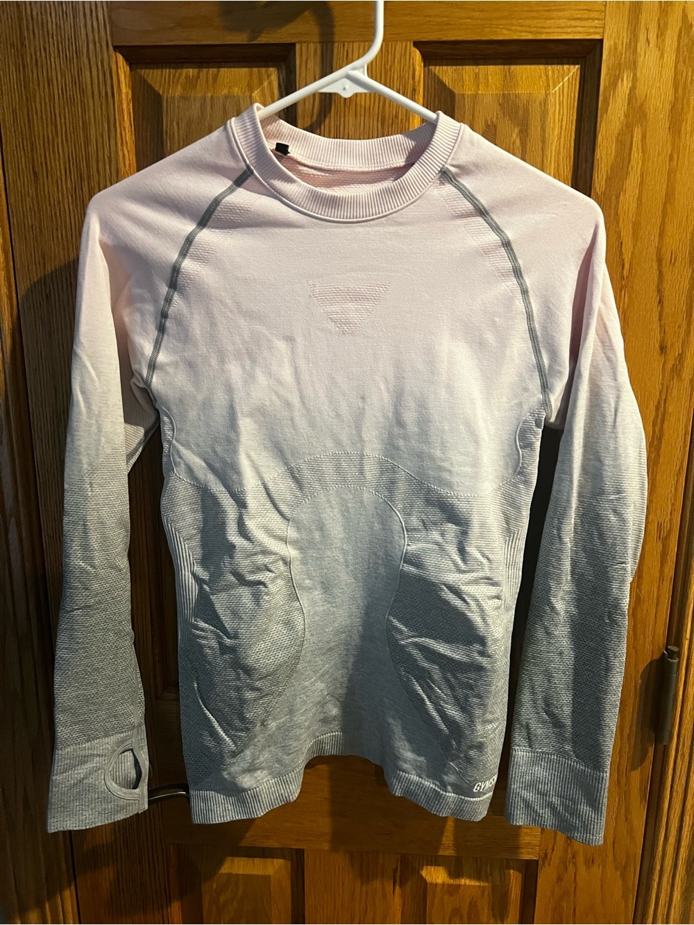 Gymshark Pink-to-Gray Ombre Long Sleeve Crew